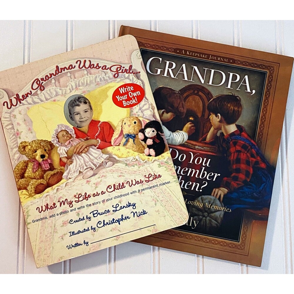 Grandpa & Grandma Memory Journal Books for Grandchildren Vintage Retro Jim Daly
